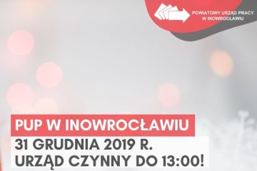 Zdjęcie artykułu KOMUNIKAT: 31 grudnia 2019 r. urząd będzie czynny do godziny 13:00