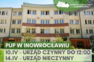 Zdjęcie artykułu KOMUNIKAT: 10 kwietnia urząd czynny do 12:00. 14 kwietnia urząd nieczynny