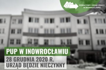 Zdjęcie artykułu KOMUNIKAT: 28 grudnia 2020 r. urząd będzie nieczynny