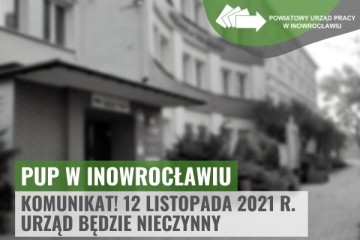Zdjęcie artykułu KOMUNIKAT: 12 listopada urząd będzie nieczynny