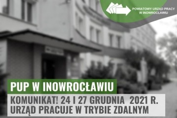 Zdjęcie artykułu KOMUNIKAT: 24 i 27 grudnia br. pracujemy zdalnie
