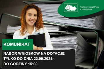 Zdjęcie artykułu KOMUNIKAT: Nabór wniosków na dotacje tylko do 23 września...